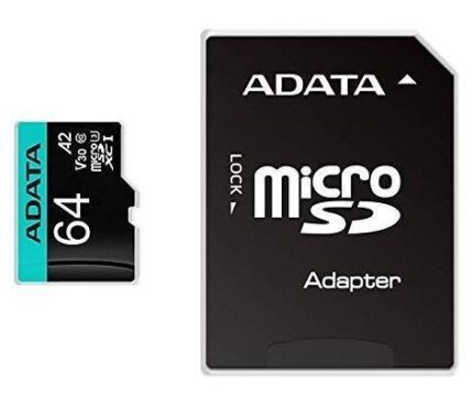 Adata Memory Micro Sdxc 64Gb W/Adap./Ausdx64Gui3V30Sa2-Ra1