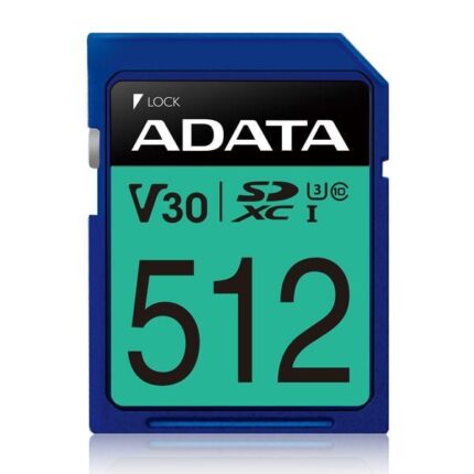 Adata Memory Sdxc 512Gb V30/Asdx512Gui3V30S-R