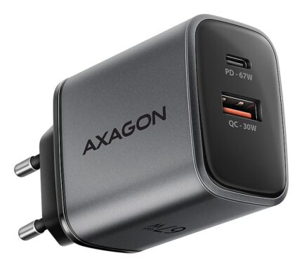 Axagon Mobile Wall Usb 67W/Gan 2Port Acu-Pq67
