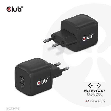 Club3D Mobile Wall Usb-C Dual/45W Cac-1909Eu