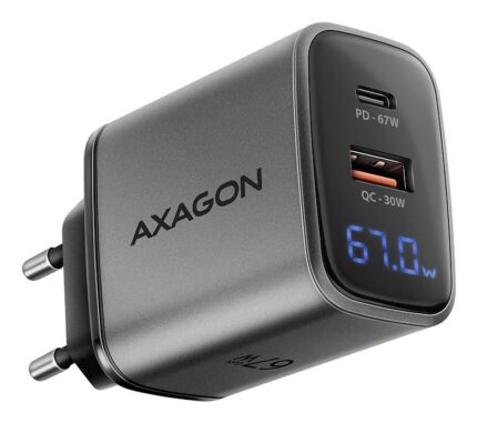 Axagon Mobile Wall Usb 67W/Gan 2Port Acu-Pq67D