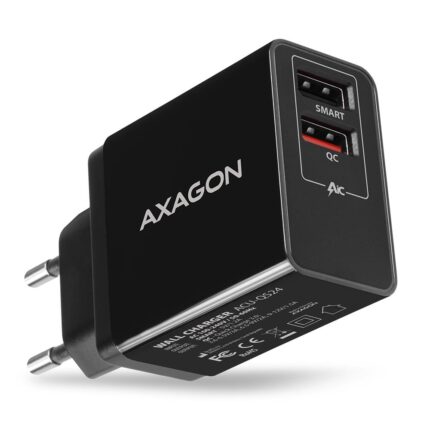 Axagon Mobile Wall Usb 24W/2Port Acu-Qs24