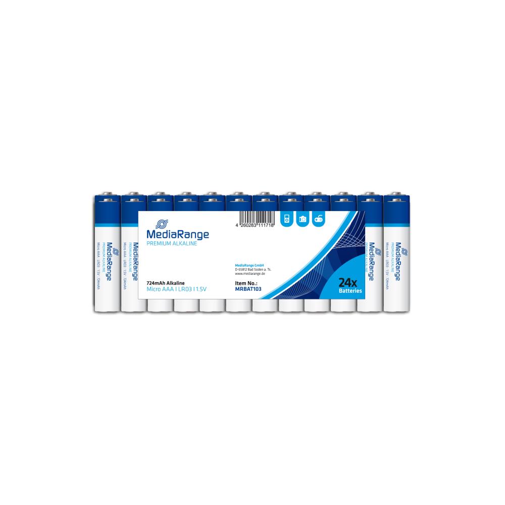 0103a59b-90b9-4c28-8fb9-21f58232b3f9 BATTERY ALKALINE AAA 1.5V/24PCS MRBAT103 MEDIARANGE - Image 1