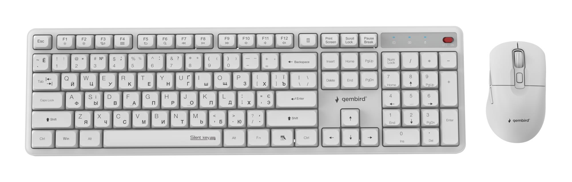09491519-be3b-4b70-93f1-27881129941f-1 GEMBIRD KEYBOARD +MOUSE WRL CYRILLIC/WHT KBS-WMS-01-W-CYRL GEMBIRD - Image 1