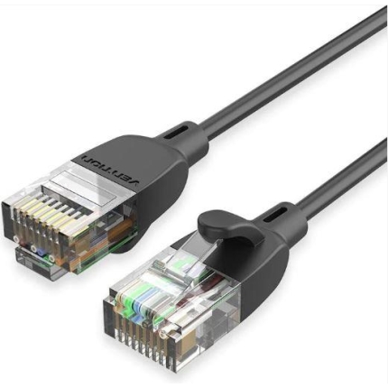 PATCH CABLE CAT.6A UTP/1.5M BLACK SLIM IBIBG VENTION