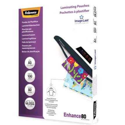 FELLOWES LAMINATOR POUCH IMAGELAST/A5 80 100PCS 5306002 FELLOWES