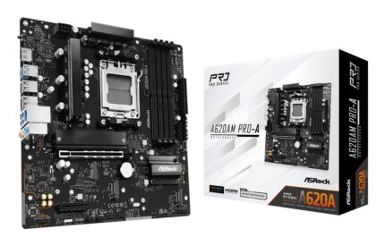 ASROCK Mainboard|ASROCK|AMD A620|Socket AM5|micro ATX|RAM DDR5-SDRAM|4xSlots|On-board graphics card Yes|3xNumber of M.2 (M) slots|A620AM Pro-A|A620AMPRO-A