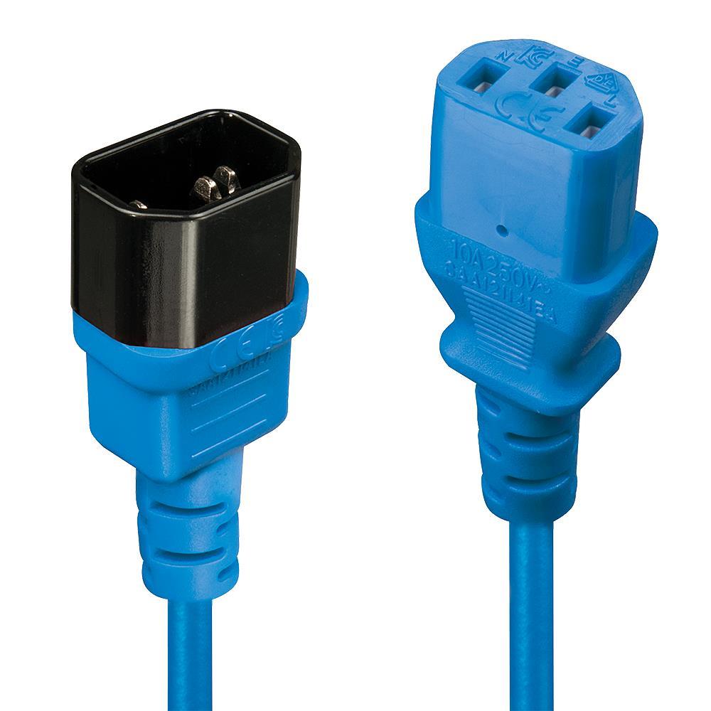 154bc62d-7b62-4c12-9949-e40ef69efb12 CABLE POWER IEC EXTENSION 0.5M/BLUE 30470 LINDY - Image 1
