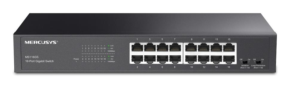 1d6c894f-f92e-4976-b4fe-0b990744283b-1 MERCUSYS Switch|MERCUSYS|MS116GS|16x10Base-T / 100Base-TX / 1000Base-T|MS116GS - Image 1