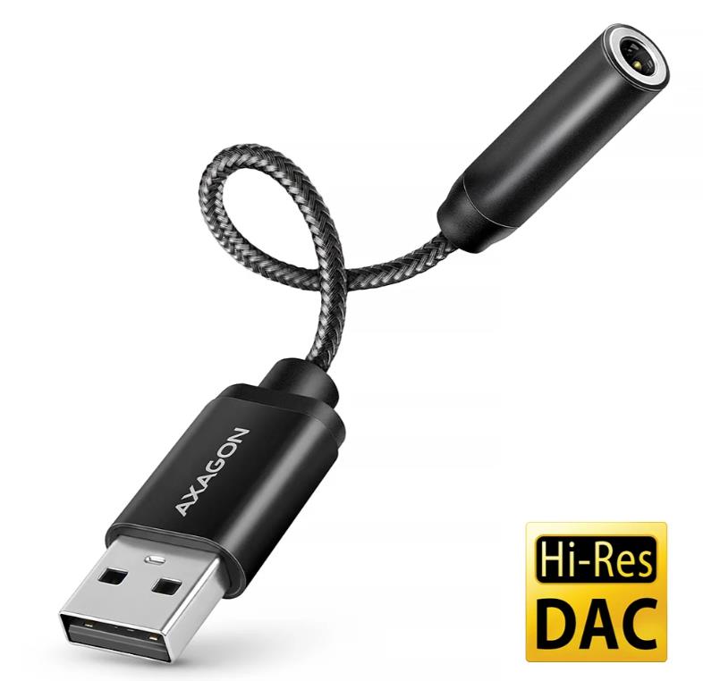 21cf771c-29c8-43bb-a1db-5a4cd6b58ddb-1 AXAGON ADAPTER USB-C TO AUDIO 3.5MM/DAC 0.1M ADA-HA AXAGON - Image 1