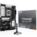 ASUS Mainboard|ASUS|AMD B850|SAM5|ATX|Memory DDR5|Memory slots 4|2xPCI-Express 3.0 16x|1xPCI-Express 4.0 16x|1xPCI-Express 5.0 16x|3xM.2|1xHDMI|1xDisplayPort|3xUSB 2.0|5xUSB 3.2 type B|2xUSB-C|3xAudio port|PRIMEB850-PLUSWIFI