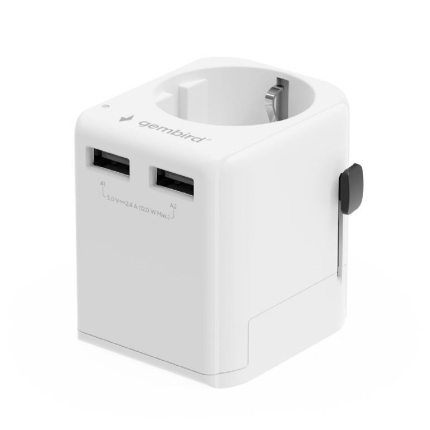 GEMBIRD POWER ADAPTER EU TO UNIV. 12W/WHT TPA-EU2A12-01-W GEMBIRD
