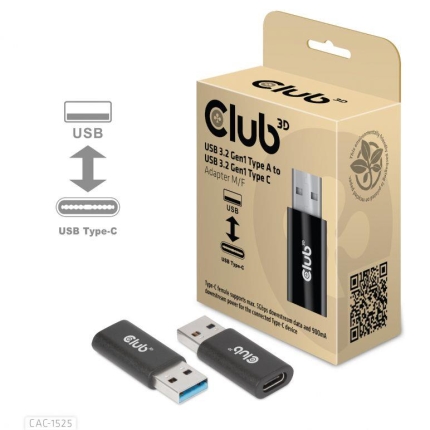 CLUB3D I/O ADAPTER USB3.2 TO USB-C/M/F CAC-1525 CLUB3D
