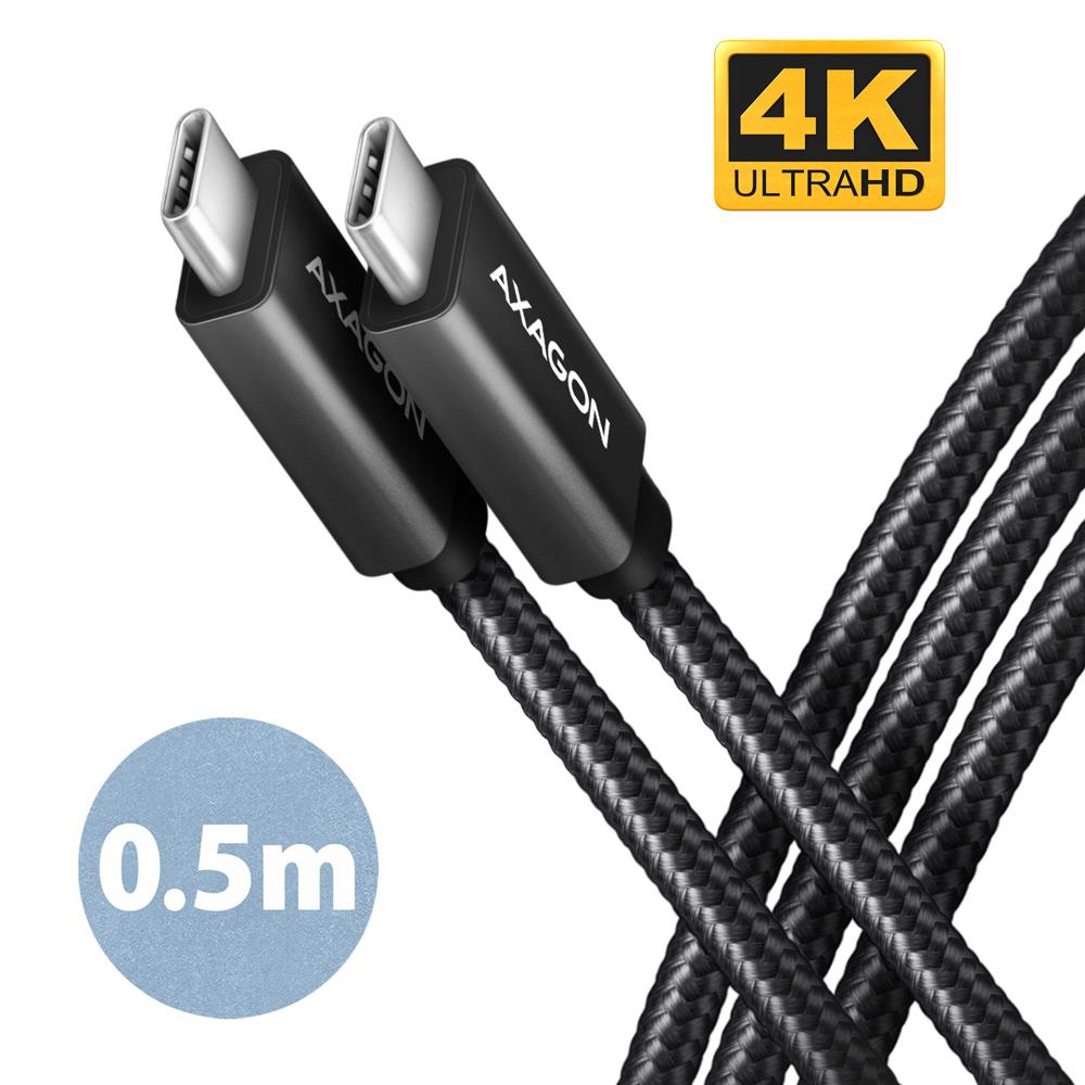 29d6c241-d47e-456c-8698-dc29b8b15410 AXAGON CABLE USB-C TO USB-C 0.5M 100W/BLACK BUCM32-CM05AB AXAGON - Image 1