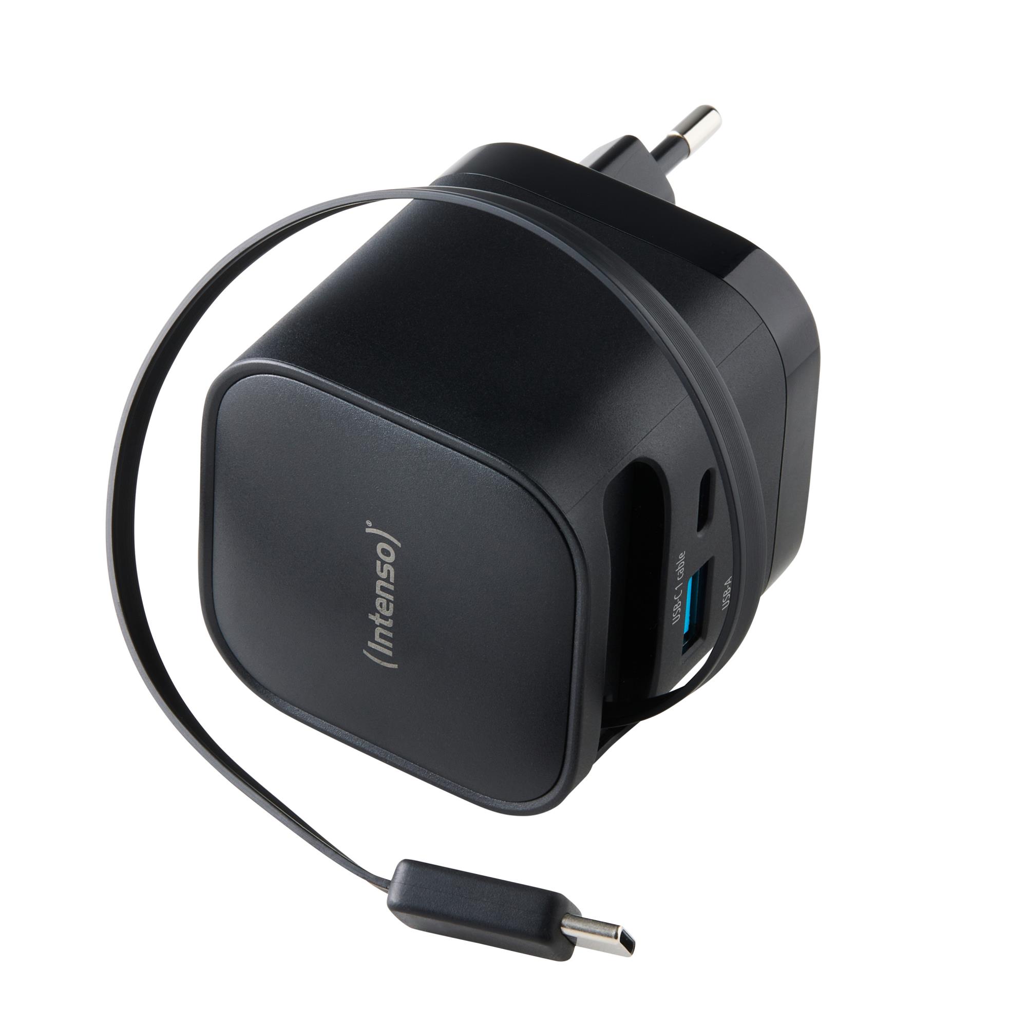 2b4cff80-13b7-4ccb-b69c-af23de356b82-1 INTENSO POWER ADAPTER 1XUSB-A/1XUSB-C/BLACK 7806520 INTENSO - Image 1