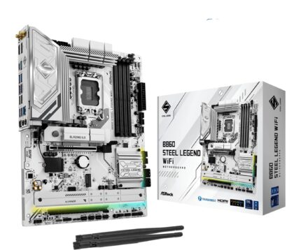 ASROCK Mainboard|ASROCK|Intel B860 Express|LGA1851|ATX|Memory DDR5|Memory slots 4|1xPCI-Express 4.0 16x|1xPCI-Express 5.0 16x|1xM.2|1xHDMI|1xDisplayPort|1xAudio-Out|1xMicrophone|3xUSB 2.0|6xUSB 3.2|1xUSB-C w/Thunderbolt|1xOptical S/PDIF|1xRJ45|B860STEELLEGENDWIFI