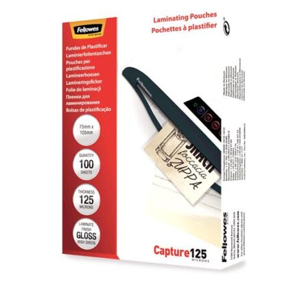 FELLOWES LAMINATOR POUCH GLOSSY/A6 125 100PCS 5307201 FELLOWES