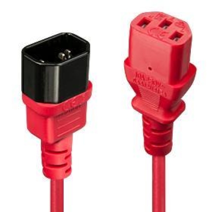 LINDY CABLE POWER IEC EXTENSION 2M/RED 30478 LINDY