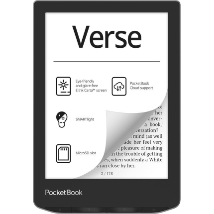 POCKETBOOK E-Reader|POCKETBOOK|Verse|6"|1024x758|1xUSB-C|Micro SD|Wireless LAN|Grey|PB629-M-WW