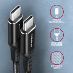 CABLE USB-C TO USB-C 3M 60W/HQ BLACK BUCM-CM30AB AXAGON - Image 3