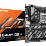 GIGABYTE Mainboard|GIGABYTE|AMD B840|Socket AM5|micro ATX|RAM DDR5-SDRAM|2xSlots|2xNumber of M.2 (M) slots|B840MD2H1.2