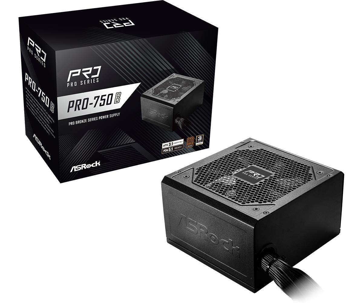36a3d898-9172-4b74-a293-b4cfe4004fdd-1 ASROCK Power Supply|ASROCK|ATX|PC|100 - 240 V|750 W|PRO-750B - Image 1