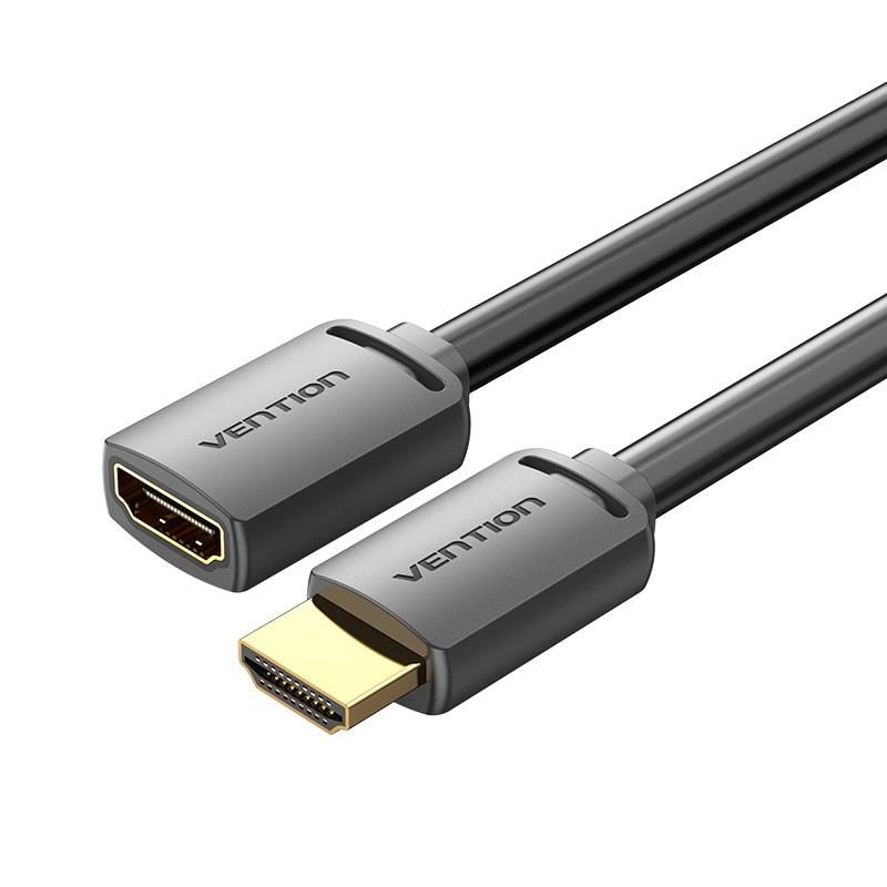3fbe9005-3d82-4892-9559-b6e3b4409265 CABLE HDMI MALE/FEMALE 4K/1M BLACK AHCBF VENTION - Image 1