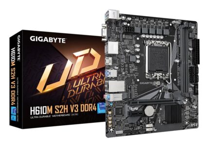 GIGABYTE Mainboard|GIGABYTE|Intel H610|LGA1700|Micro-ATX|Memory DDR4|Memory slots 2|1xPCI-Express 3.0 1x|1xPCI-Express 4.0 16x|1xM.2|1x15pin D-sub|1xHDMI|2xDisplayPort|4xUSB 2.0|2xUSB 3.2|1xPS/2|1xRJ45|3xAudio port|H610MS2HV3DDR4