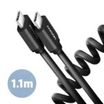 AXAGON CABLE USB-C TO USB-C 1.1M 60W/TWISTER BLK BUCM-CM20TB AXAGON