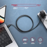 CABLE USB-C TO USB-C 1.5M 240W/BRAID BLK BUCM2-CM15AB AXAGON - Image 4