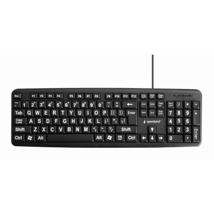 GEMBIRD KEYBOARD STANDART USB ENG BIG/LETT. BLACK KB-US-103 GEMBIRD