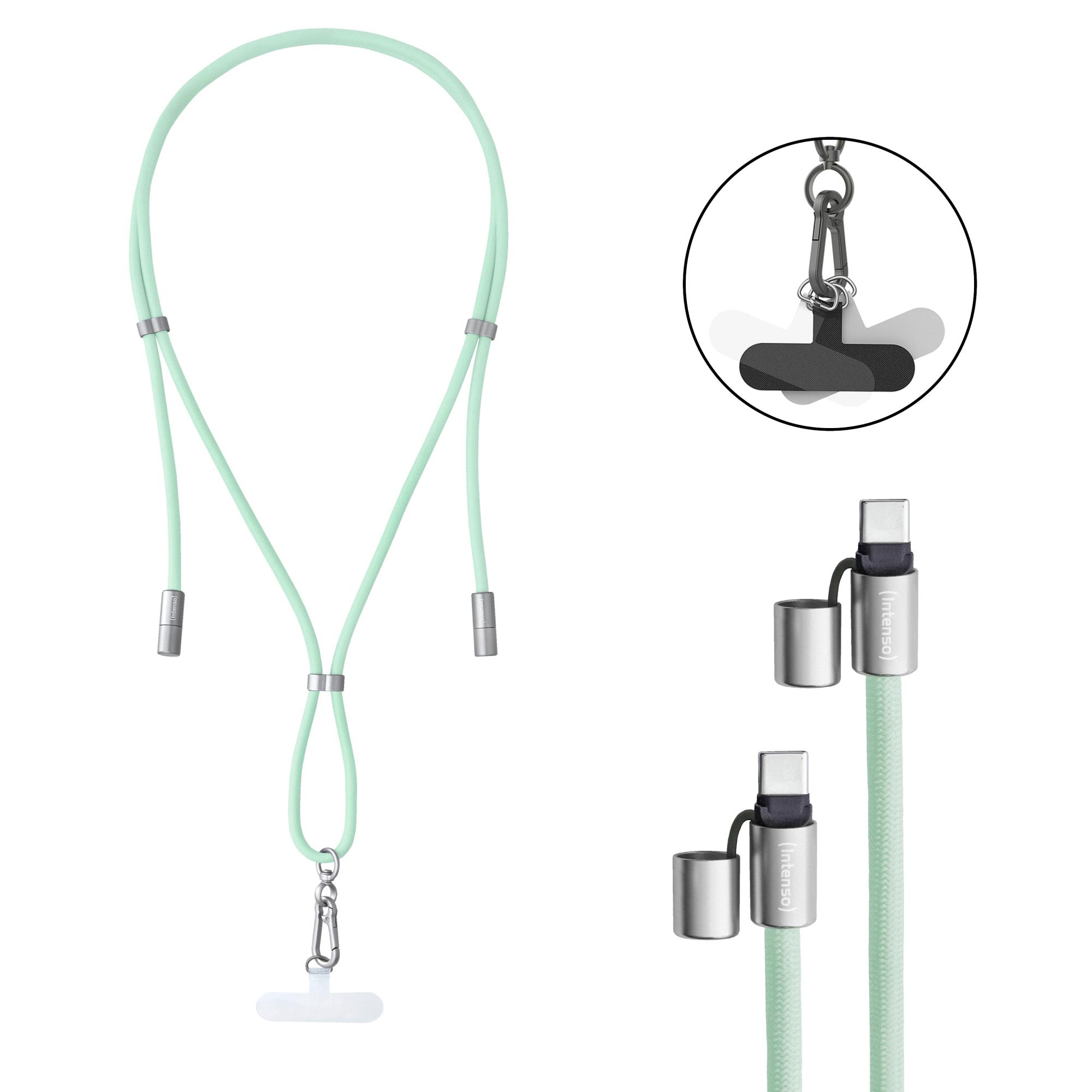 4f3b355a-25e7-4b58-be24-6cdd5f0a1b61 INTENSO CABLE USB-C TO USB-C 1.65M/LANYARD GREEN 7991007 INTENSO - Image 1