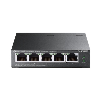 TP-LINK Switch|TP-LINK|Desktop/pedestal|5x10Base-T / 100Base-TX|PoE ports 4|TL-SF1005P