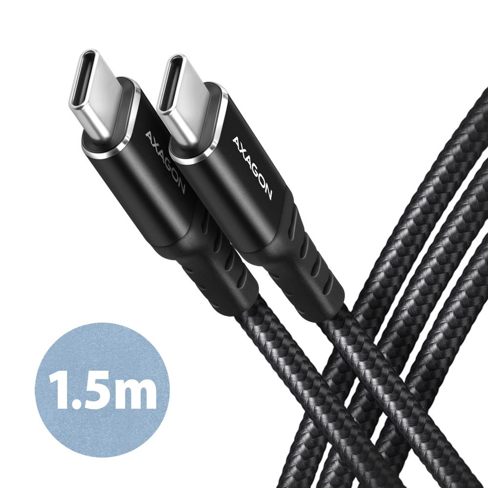 53972b73-c6e0-425a-a210-52b26020d6b1 AXAGON CABLE USB-C TO USB-C 1.5M 60W/HQ BLACK BUCM-CM15AB AXAGON - Image 1