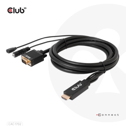 CLUB3D CABLE HDMI TO VGA 2M/M/M CAC-1712 CLUB3D