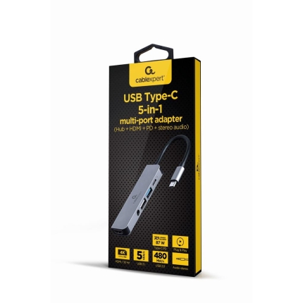 GEMBIRD I/O ADAPTER USB-C TO HDMI/USB3/5IN1 A-CM-COMBO5-02 GEMBIRD