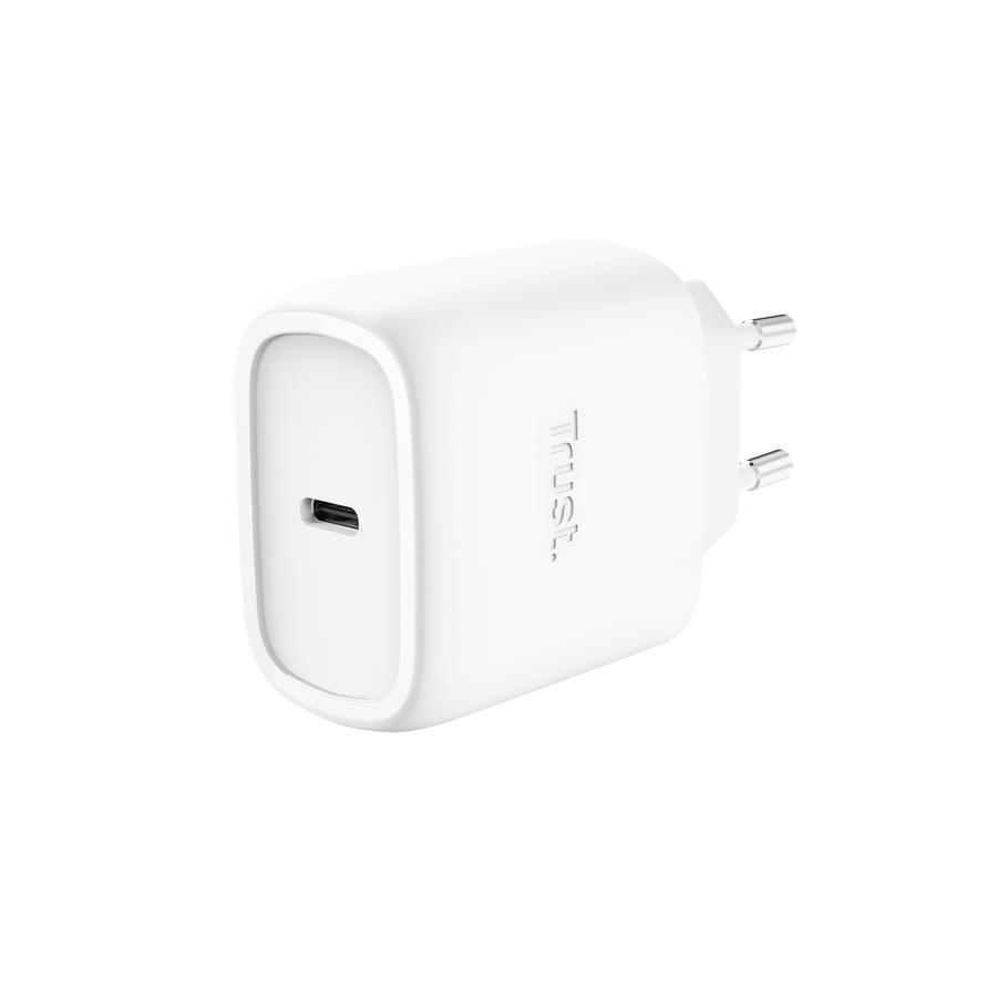 561716d3-d4fd-4435-b85d-125f0881b285 TRUST MOBILE CHARGER WALL MAXO 45W/USB-C WHITE 25522 TRUST - Image 1