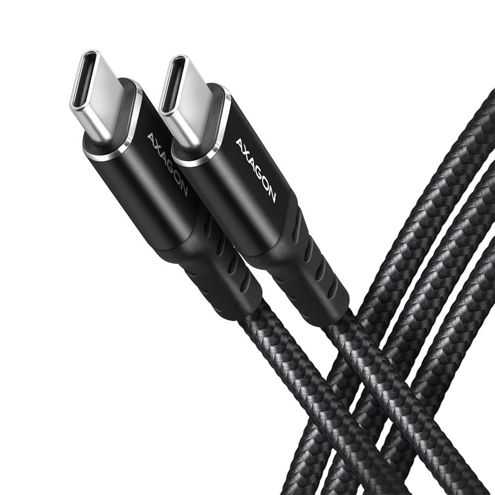 5b566058-11e8-405e-8ee1-8eaa83c280e8 AXAGON CABLE USB-C TO USB-C 1M 60W/HQ BLACK BUCM-CM10AB AXAGON - Image 1