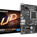 GIGABYTE Mainboard|GIGABYTE|Intel H610|LGA1700|Micro-ATX|Memory DDR4|Memory slots 2|1xPCI-Express 3.0 1x|1xPCI-Express 4.0 16x|1xM.2|1x15pin D-sub|1xHDMI|4xUSB 2.0|2xUSB 3.2|1xPS/2|1xRJ45|3xAudio port|H610MHV3DDR4