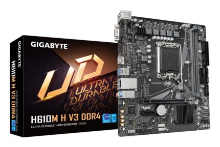 GIGABYTE Mainboard|GIGABYTE|Intel H610|LGA1700|Micro-ATX|Memory DDR4|Memory slots 2|1xPCI-Express 3.0 1x|1xPCI-Express 4.0 16x|1xM.2|1x15pin D-sub|1xHDMI|4xUSB 2.0|2xUSB 3.2|1xPS/2|1xRJ45|3xAudio port|H610MHV3DDR4