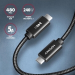 CABLE USB-C TO USB-C 1.5M 240W/BRAID BLK BUCM2-CM15AB AXAGON - Image 2