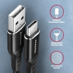 CABLE USB-C TO USB2.0 2M/BLACK BUCM-AM20AB AXAGON - Image 3