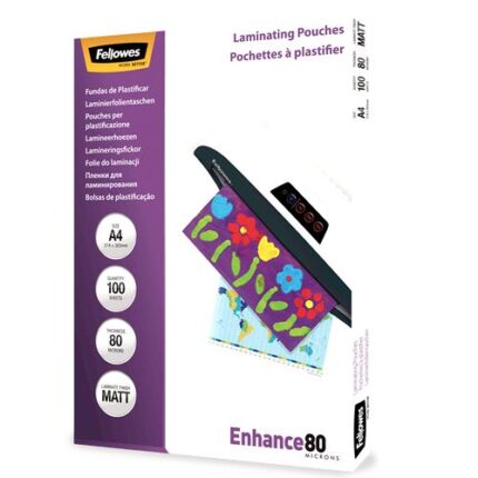 FELLOWES LAMINATOR POUCH MATT/A4 80 100PCS 5452103 FELLOWES