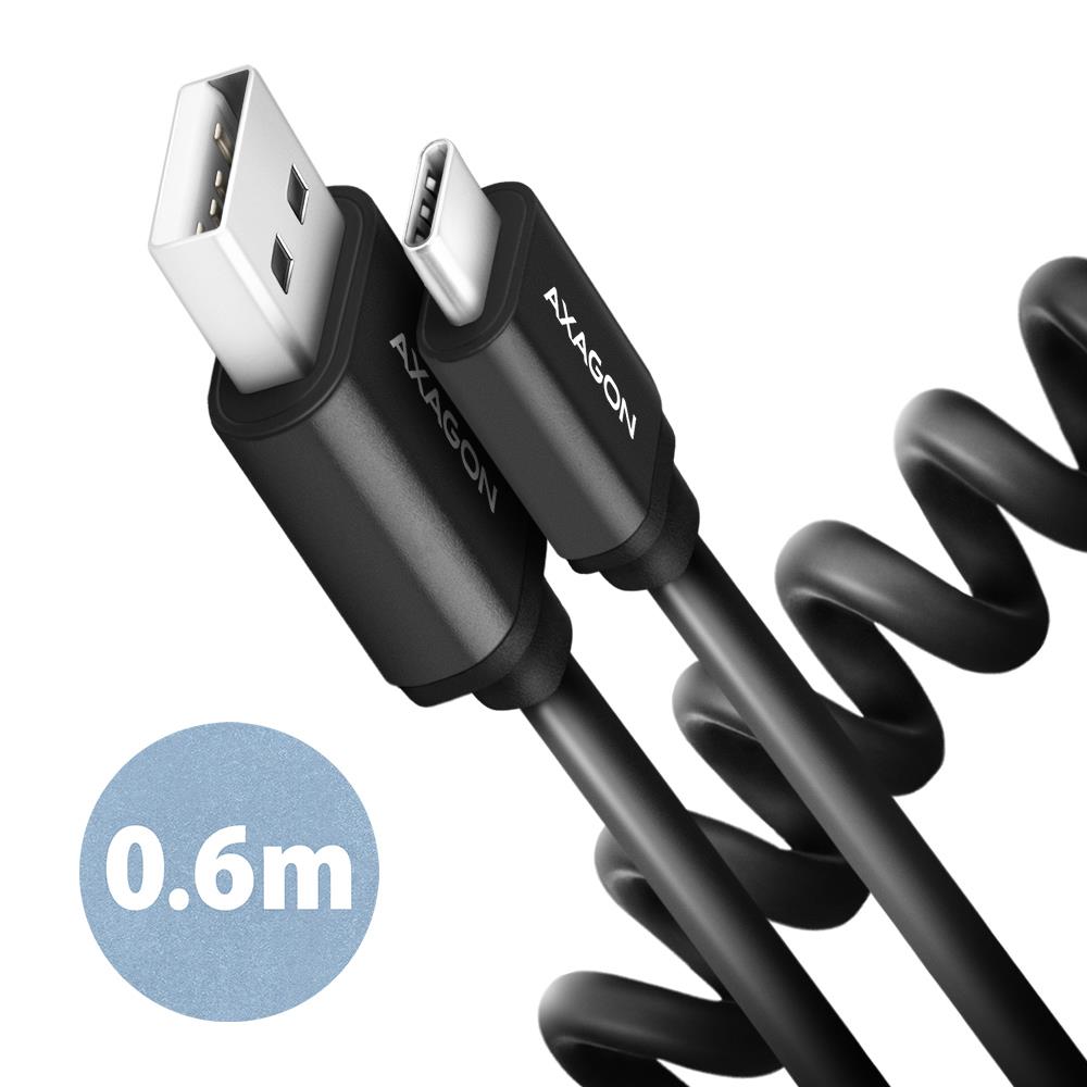 632cc869-259e-47eb-893d-5fb89b756dc7 CABLE USB-C TO USB2.0 0.6M/TWISTER BLK BUCM-AM10TB AXAGON - Image 1