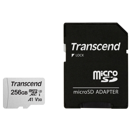 TRANSCEND MEMORY MICRO SDXC 256GB W/ADAP/C10 TS256GUSD300S-A TRANSCEND