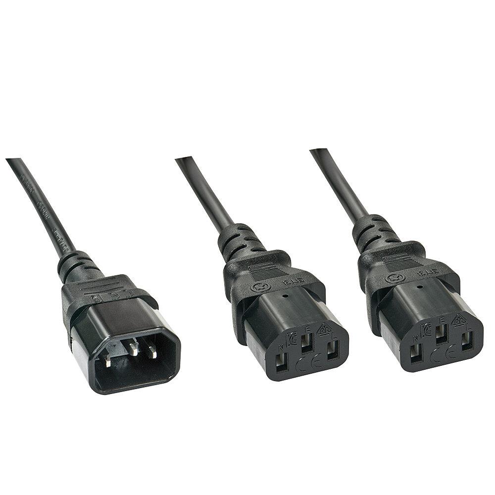 68613e99-5760-4688-a801-bb6194c85cd1 LINDY CABLE POWER C14 TO 2 X C13/1M 30363 LINDY - Image 1