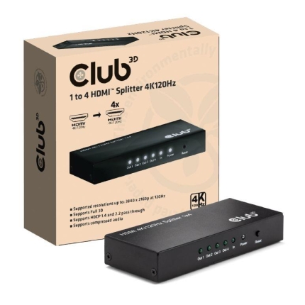 CLUB3D VIDEO SPLITTER HDMI 4PORT/4K 120HZ CSV-1385 CLUB3D