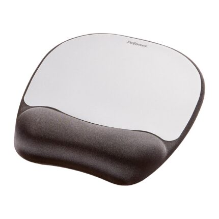 FELLOWES MOUSE PAD MEMORY FOAM/SILVER STREAK 9175801 FELLOWES