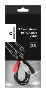 CABLE AUDIO 3.5MM TO 2RCA 2.5M/CCA-458-2.5M GEMBIRD - Image 2