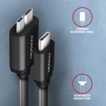 CABLE USB-C TO MICRO-B 1M/SPEED BLK BUMM3-CM10AB AXAGON - Image 3
